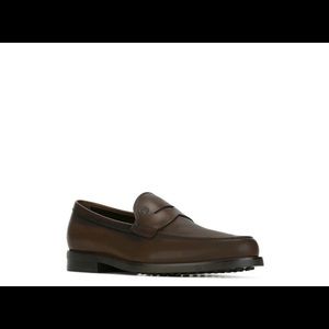 Tod’s exposed stitch leather penny loafers